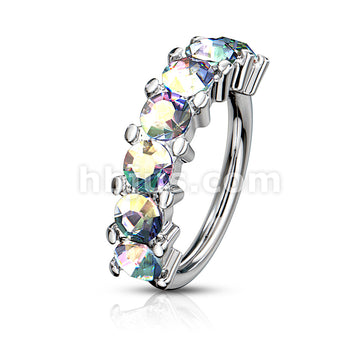 316L Surgical Steel 7 Gem Lined Set 316L Surgical Steel Bendable Hoop... - Image 3
