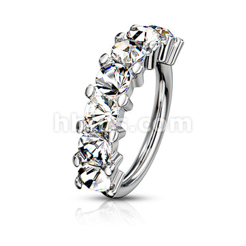 316L Surgical Steel 7 Gem Lined Set 316L Surgical Steel Bendable Hoop... - Image 4