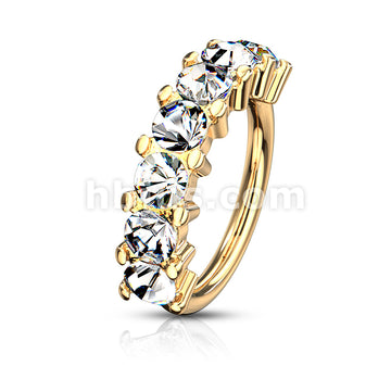 316L Surgical Steel 7 Gem Lined Set 316L Surgical Steel Bendable Hoop... - Image 5