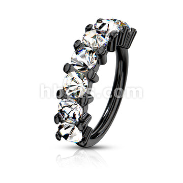 316L Surgical Steel 7 Gem Lined Set 316L Surgical Steel Bendable Hoop... - Image 7