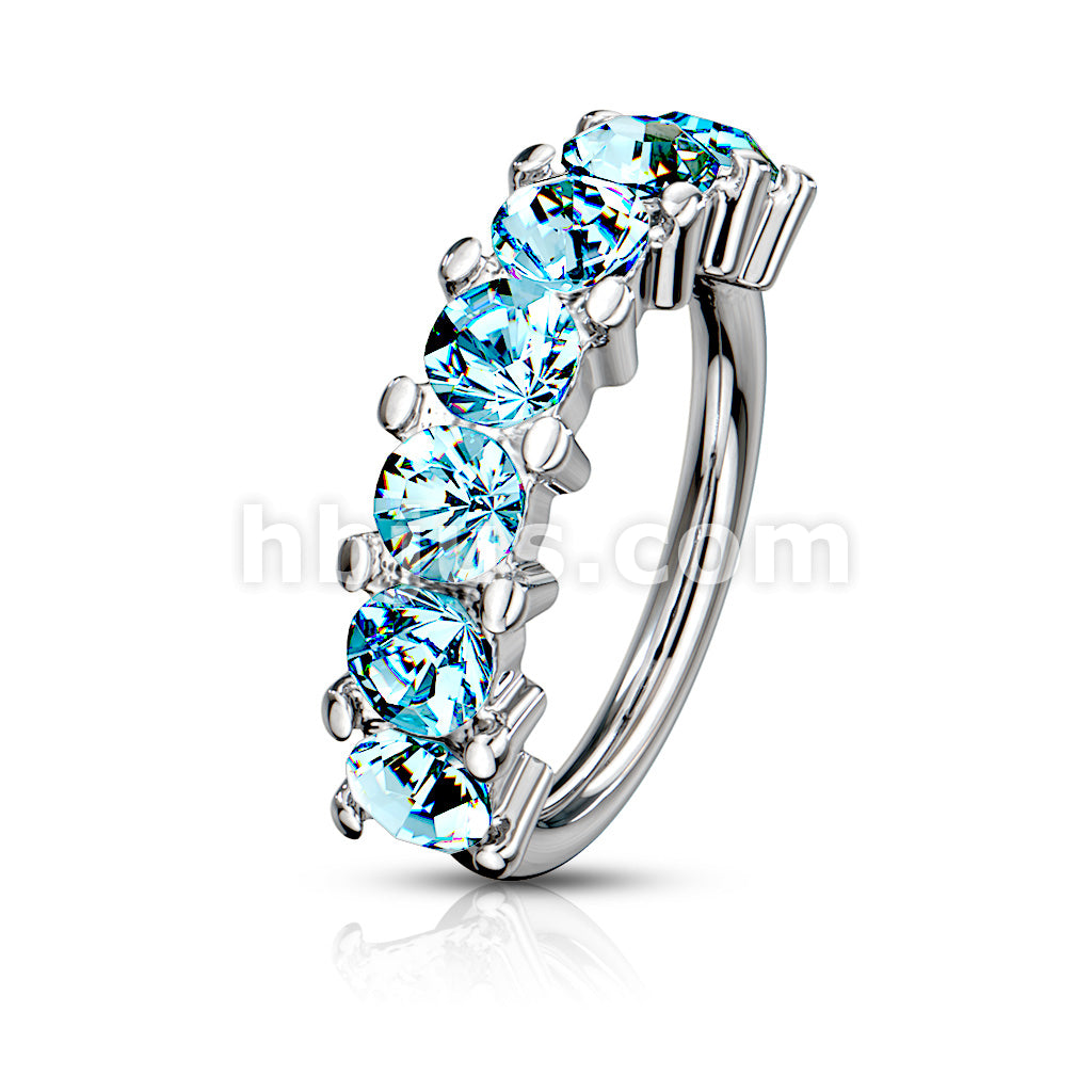 316L Surgical Steel 7 Gem Lined Set 316L Surgical Steel Bendable Hoop... - Image 9