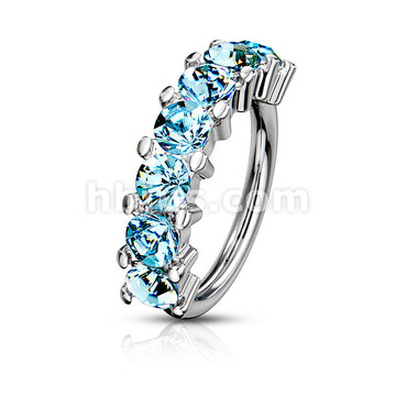 316L Surgical Steel 7 Gem Lined Set 316L Surgical Steel Bendable Hoop... - Image 9
