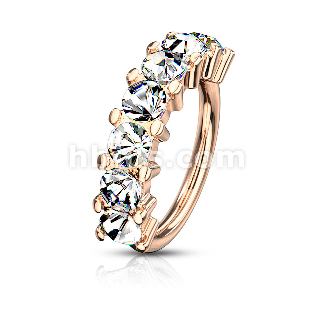316L Surgical Steel 7 Gem Lined Set 316L Surgical Steel Bendable Hoop... - Image 10