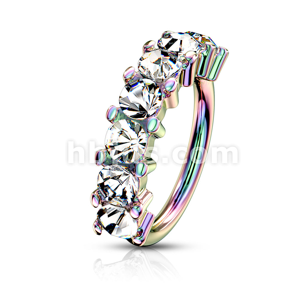316L Surgical Steel 7 Gem Lined Set 316L Surgical Steel Bendable Hoop... - Image 11