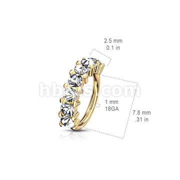 316L Surgical Steel 7 Gem Lined Set 316L Surgical Steel Bendable Hoop... - Image 12