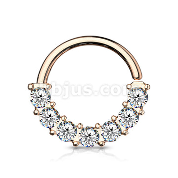 7 Gem Front Facing Set All 316L Surgical Steel Bendable Hoop Rings for Ear Cartilage, Daith, Nose Septum and More - Image 10