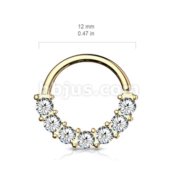 7 Gem Front Facing Set All 316L Surgical Steel Bendable Hoop Rings for Ear Cartilage, Daith, Nose Septum and More - Image 12