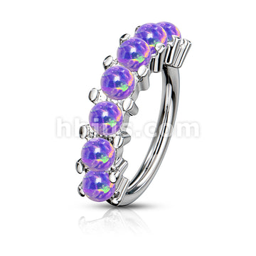 7 Opal Lined Set All 316L Surgical Steel Bendable Hoop Rings for Ear Cartilage, Eyebrow, Nose and More - Image 8