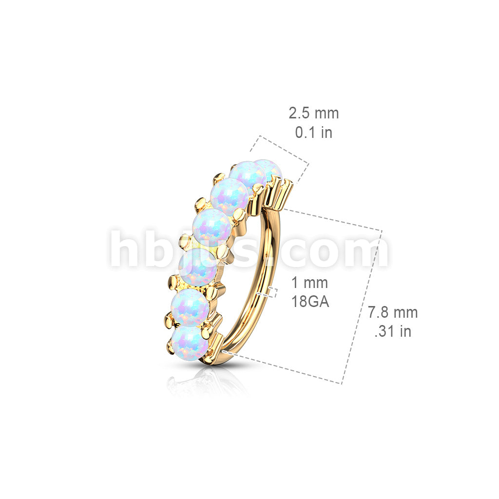 7 Opal Lined Set All 316L Surgical Steel Bendable Hoop Rings for Ear Cartilage, Eyebrow, Nose and More - Image 11