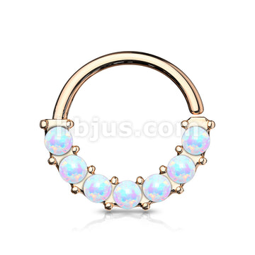7 Opal Front Facing Set All 316L Surgical Steel Bendable Hoop Rings for Ear Cartilage, Daith, Nose Septum and More - Image 9