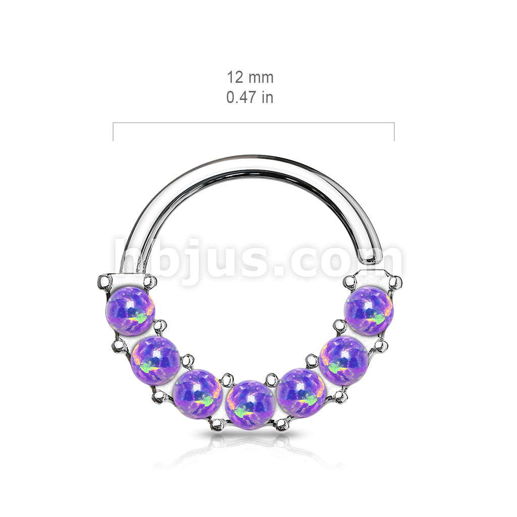 7 Opal Front Facing Set All 316L Surgical Steel Bendable Hoop Rings for Ear Cartilage, Daith, Nose Septum and More - Image 11