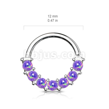 7 Opal Front Facing Set All 316L Surgical Steel Bendable Hoop Rings for Ear Cartilage, Daith, Nose Septum and More - Image 11