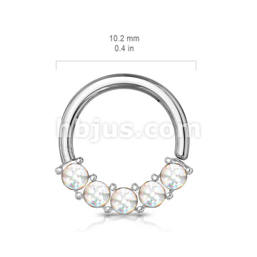 5 Illuminating Stones Front Facing Set All 316L Surgical Steel Bendable Hoop Rings for Nose Septum, Ear Cartilage, Daith and More - Image 10