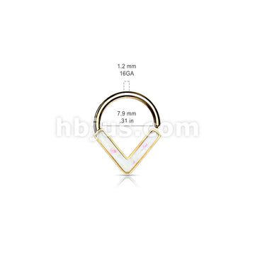 Opal GlitterChevron Front Facing All 316L Surgical Steel Bendable Hoop Ring for Daith, Cartilage, Nose Septum and More - Image 10