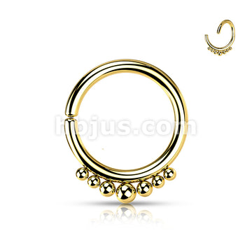 All 316L Surgical Steel Bendable Hoop Ring With Outer Graduated Balls for Cartilage, Nose, Septum and More - Image 4