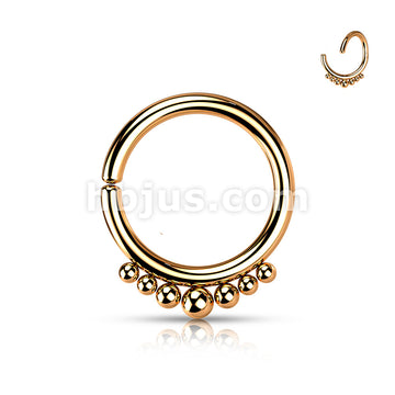 All 316L Surgical Steel Bendable Hoop Ring With Outer Graduated Balls for Cartilage, Nose, Septum and More - Image 6