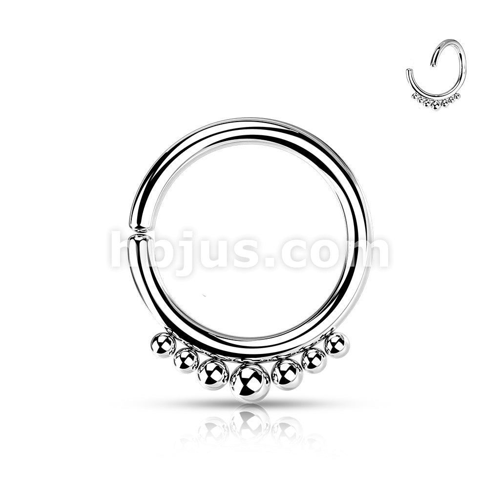 All 316L Surgical Steel Bendable Hoop Ring With Outer Graduated Balls for Cartilage, Nose, Septum and More - Image 3