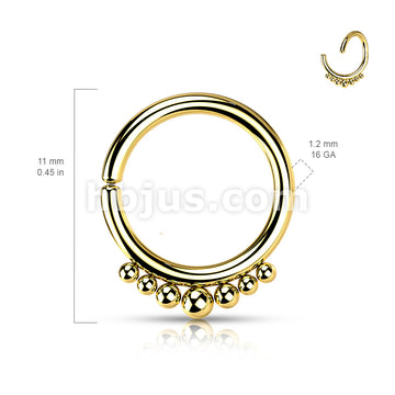 All 316L Surgical Steel Bendable Hoop Ring With Outer Graduated Balls for Cartilage, Nose, Septum and More - Image 7