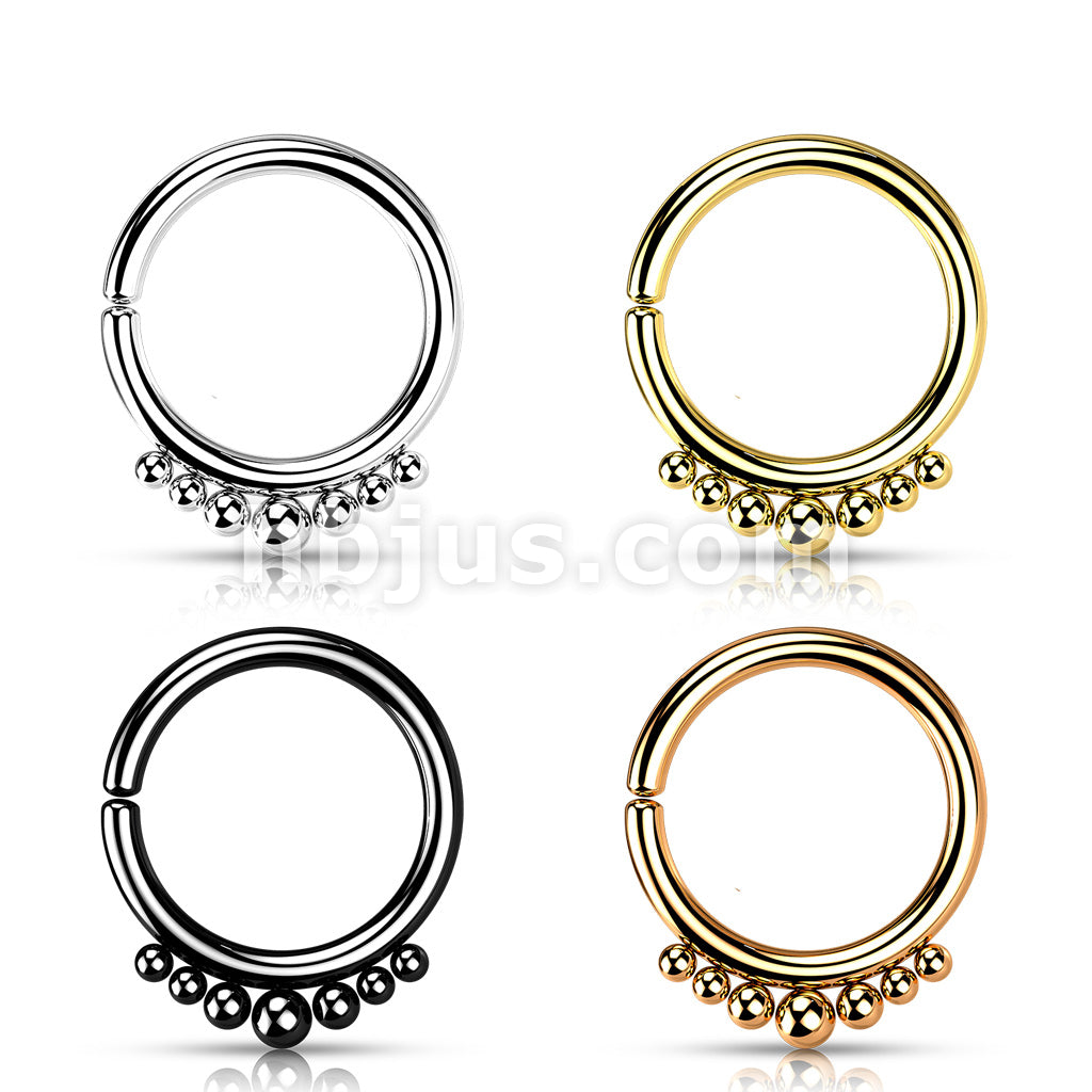 All 316L Surgical Steel Bendable Hoop Ring With Outer Graduated Balls for Cartilage, Nose, Septum and More - Image 8