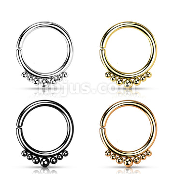 All 316L Surgical Steel Bendable Hoop Ring With Outer Graduated Balls for Cartilage, Nose, Septum and More - Image 8