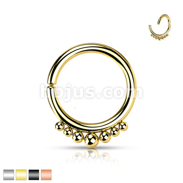 All 316L Surgical Steel Bendable Hoop Ring With Outer Graduated Balls for Cartilage, Nose, Septum and More - Image 2