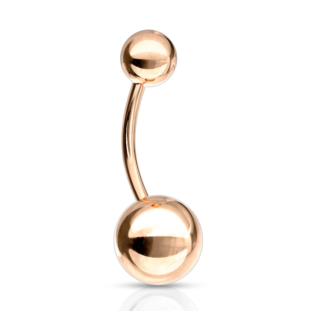 Rose Gold IP Over 316L Surgical Steel Basic Navel Ring