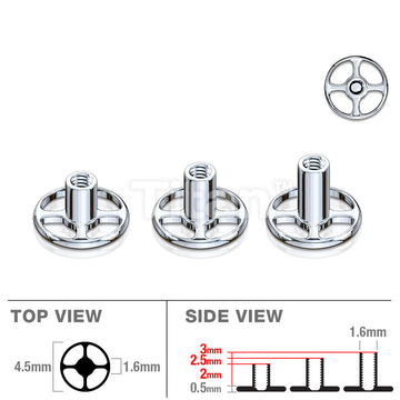 Implant Grade Titanium 4-Hole Round Base Dermal Anchors With 3 Different Post Rises - Image 2