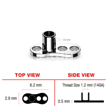 ASTM F136 Titanium Implant Grade Titanium Internally Threaded 3 Hole... - Image 4