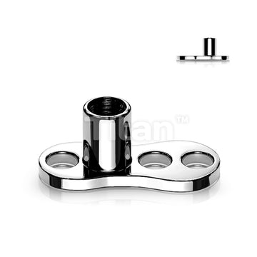 Implant Grade Titanium Internally Threaded 3 Hole Dermal Anchor  - Image 2