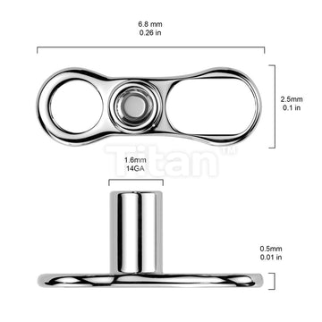 Implant Grade Titanium 2 Hole Dermal Anchor - Image 3