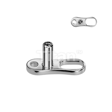 Implant Grade Titanium Internally Threaded 2 Hole Dermal Anchor. 2mm, 2.5mm and 3mm Rise - Image 2