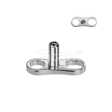 Implant Grade Titanium Internally Threaded 2 Hole Center Post Dermal Anchor. 2mm, 2.5mm and 3mm Rise - Image 2