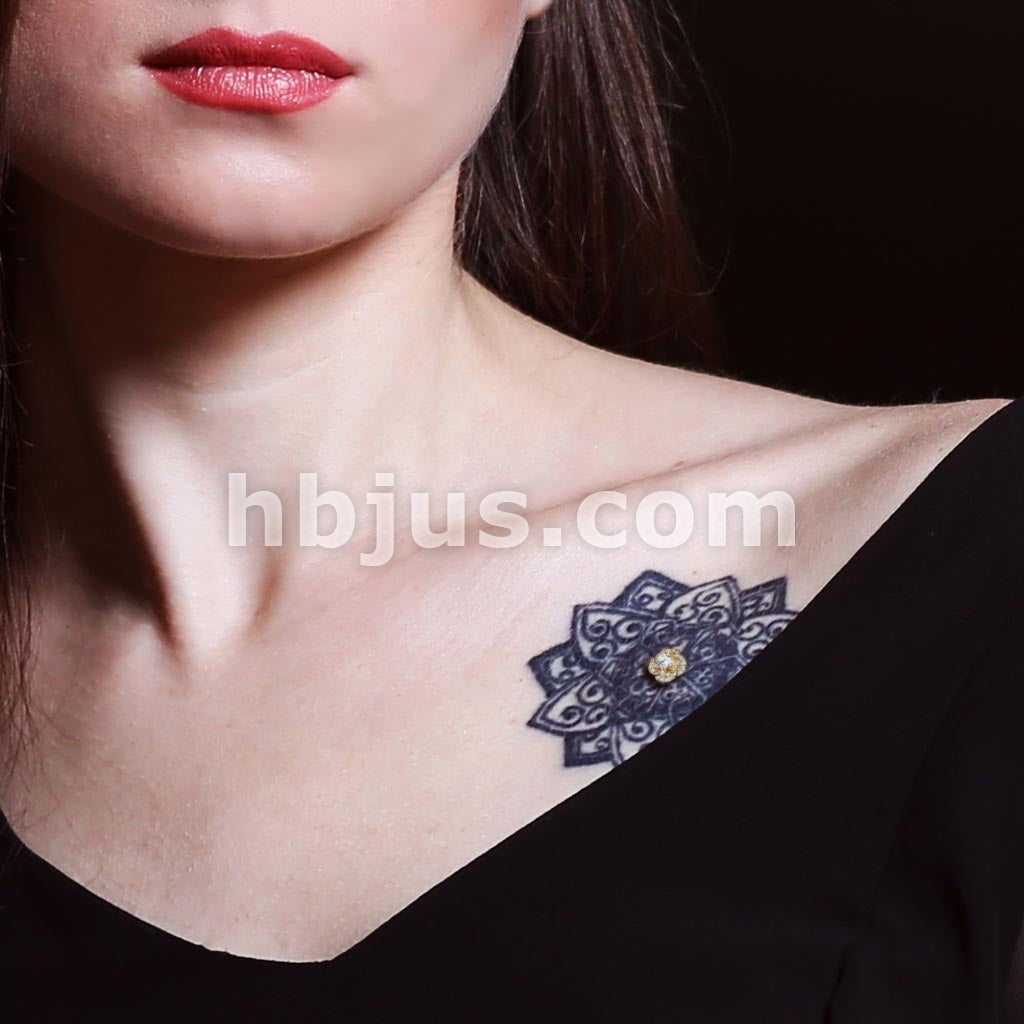 316L Surgical Steel CZ Paved and Round CZ Center Rose Blossom... - Image 8