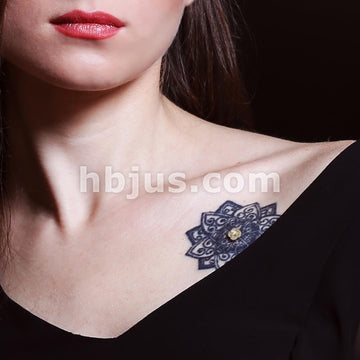 316L Surgical Steel CZ Paved and Round CZ Center Rose Blossom... - Image 8