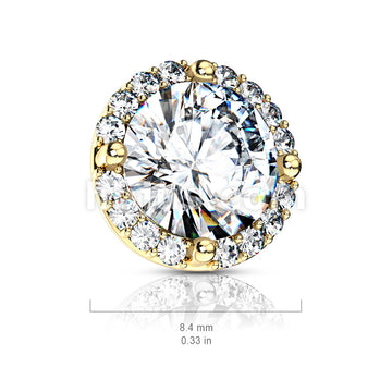 316L Surgical Steel Round Prong Set CZ Center with CZ Around Internal... - Image 8