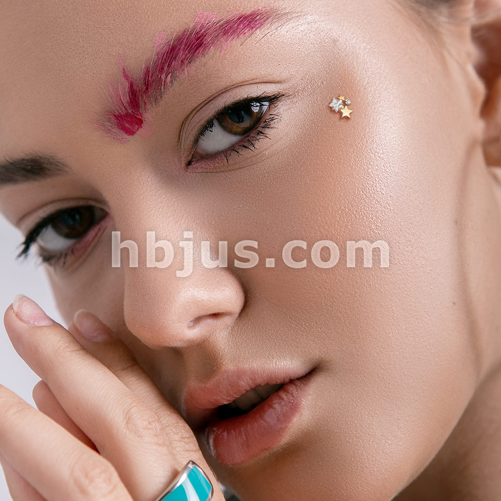 316L Surgical Steel CZ Cluster Stars Internally Threaded Dermal Anchor Tops - Image 9