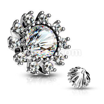 316L Surgical Steel CZ Surround Double Tiered Round CZ Centered... - Image 4