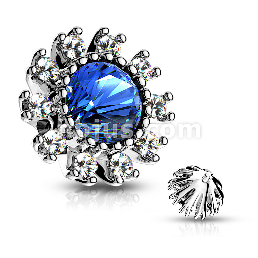 316L Surgical Steel CZ Surround Double Tiered Round CZ Centered... - Image 3
