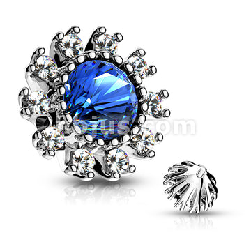 316L Surgical Steel CZ Surround Double Tiered Round CZ Centered... - Image 3