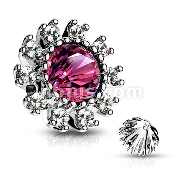 316L Surgical Steel CZ Surround Double Tiered Round CZ Centered... - Image 5