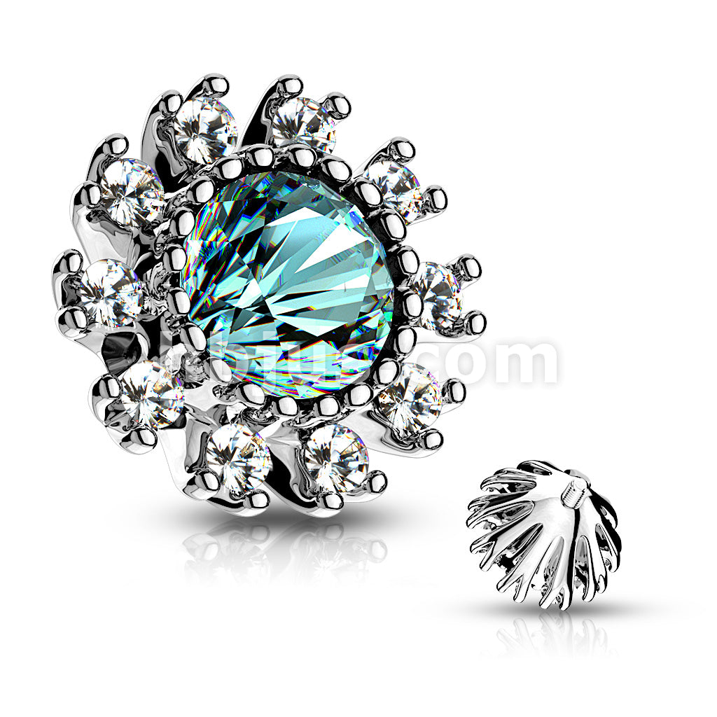 316L Surgical Steel CZ Surround Double Tiered Round CZ Centered... - Image 6