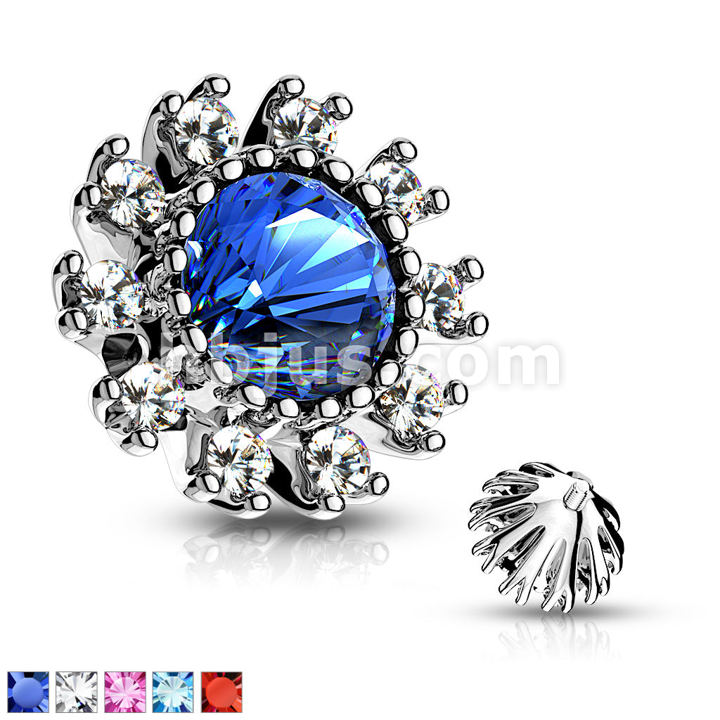 316L Surgical Steel CZ Surround Double Tiered Round CZ Centered... - Image 2