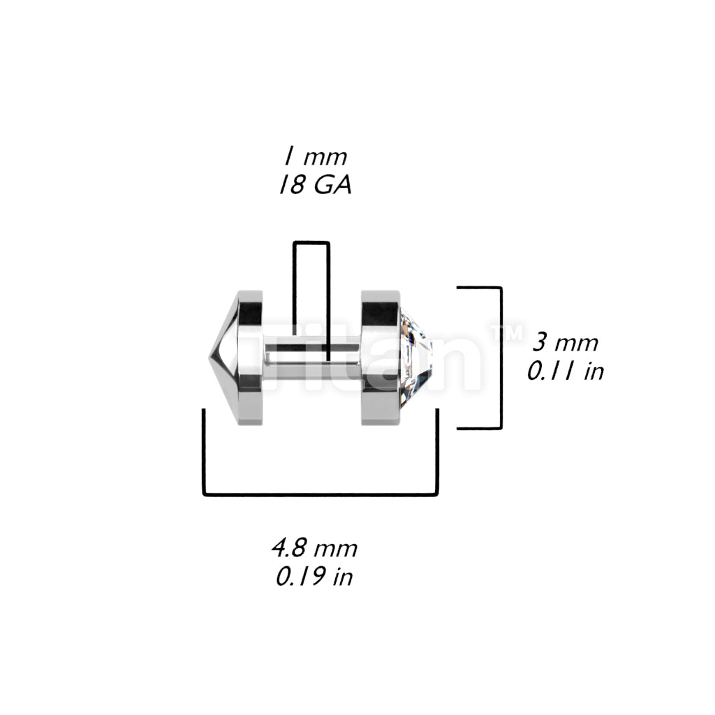 ASTM F136 Titanium Implant Grade Titanium 3mm CZ Skin Diver - Image 3