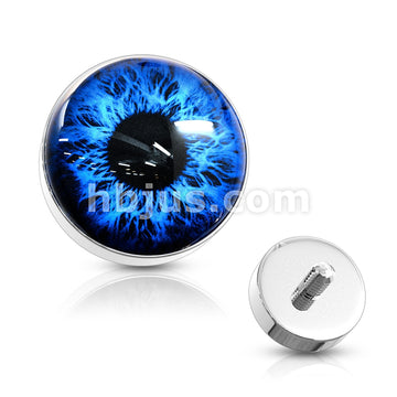 Eyeball  316L Surgical Steel Internally Threaded Dermal Anchor Top - Image 3