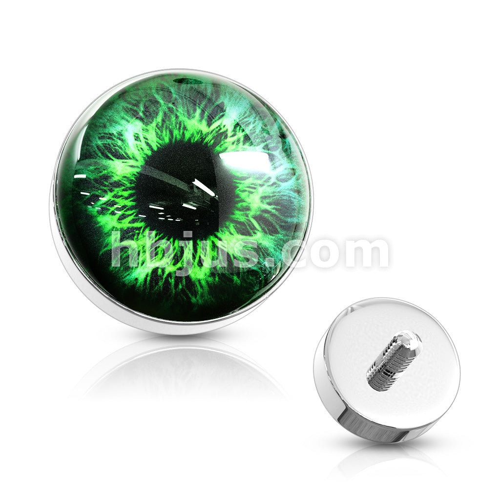 Eyeball  316L Surgical Steel Internally Threaded Dermal Anchor Top - Image 4