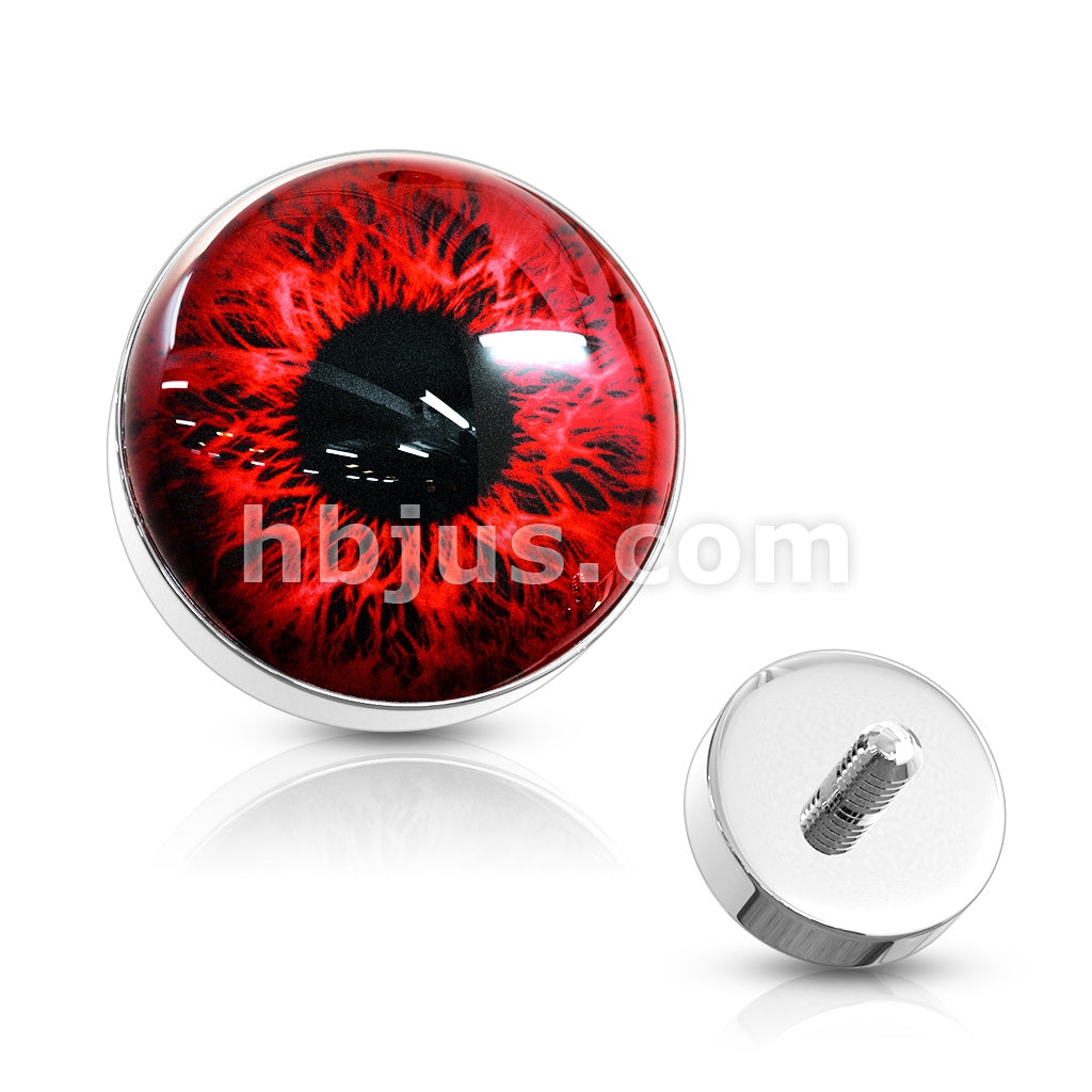 Eyeball  316L Surgical Steel Internally Threaded Dermal Anchor Top - Image 5