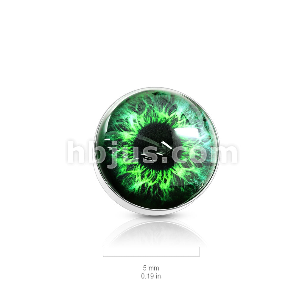 Eyeball  316L Surgical Steel Internally Threaded Dermal Anchor Top - Image 6