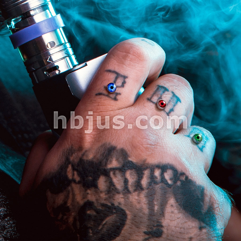 Eyeball  316L Surgical Steel Internally Threaded Dermal Anchor Top - Image 7