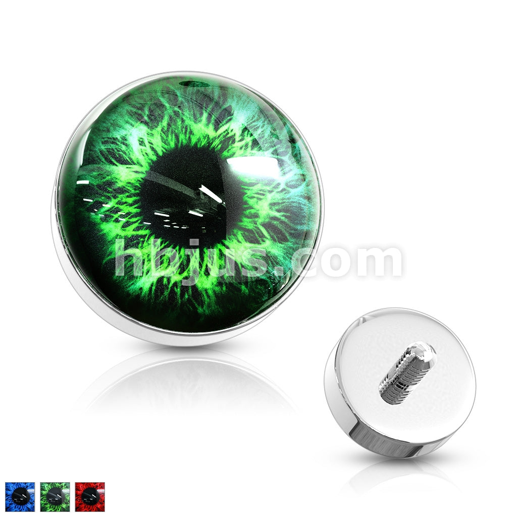 Eyeball  316L Surgical Steel Internally Threaded Dermal Anchor Top - Image 2