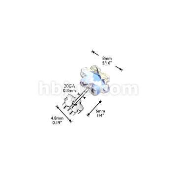 316L Surgical Steel Pair of 316L Flower Aurora Borealis CZ Earring... - Image 4